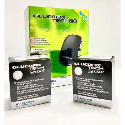 100 strisce glicemia Menarini Glucofix Test Sensor + lettore glicemia OMAGGIO