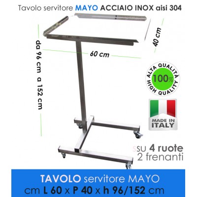 Tavolo servitore Mayo - Inox AISI 304