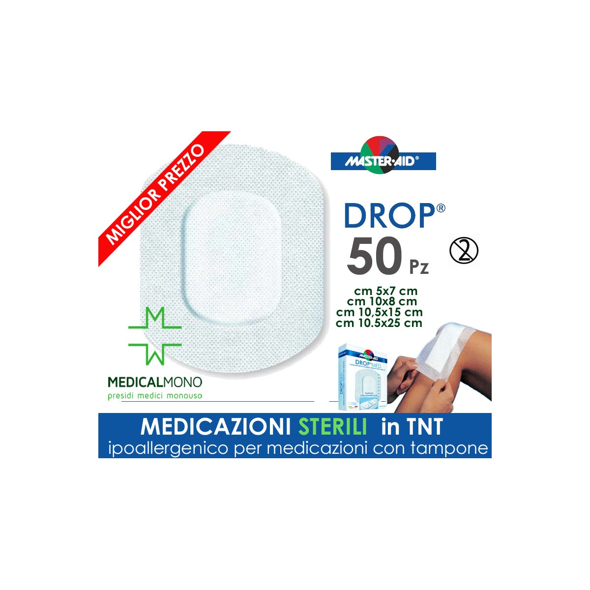 Drop Med medicazione sterile in tnt - 50 pezzi