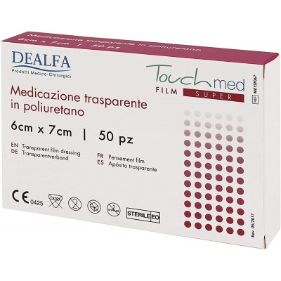 Medicazione adesiva trasparente in Poliuretano, sterile - cm6x7cm - 50 pezzi
