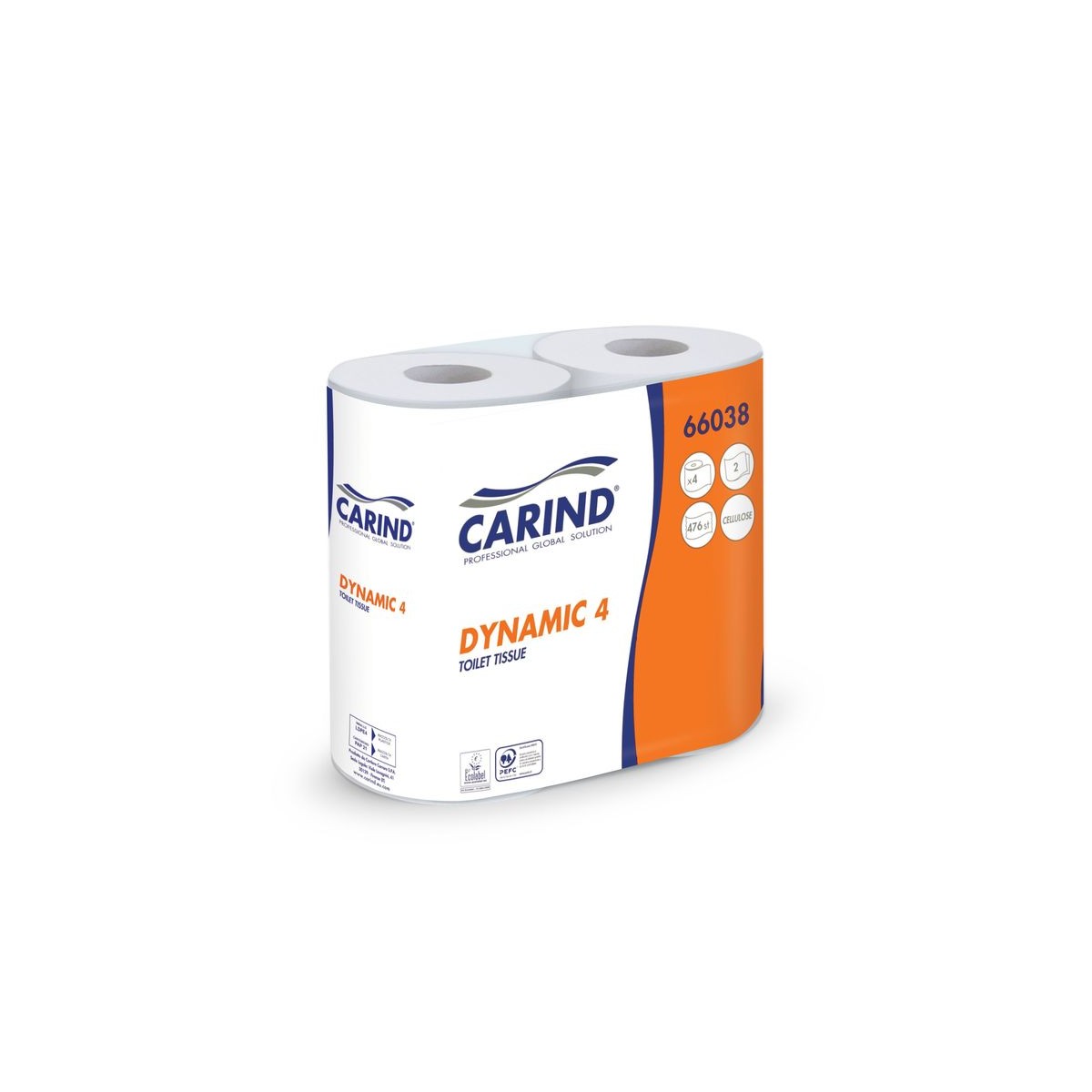 Carta igienica Carind Dynamic 4 Cellulosa - 4 rotoli