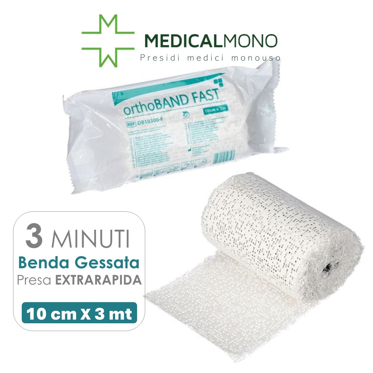 Bendaggio Di Gesso 5m X 10cm - Asciugatura Rapida E Modellabile