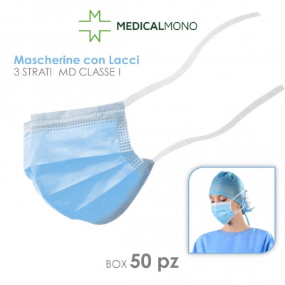 Mascherina chirurgica OPERO con LACCI - 50 pz