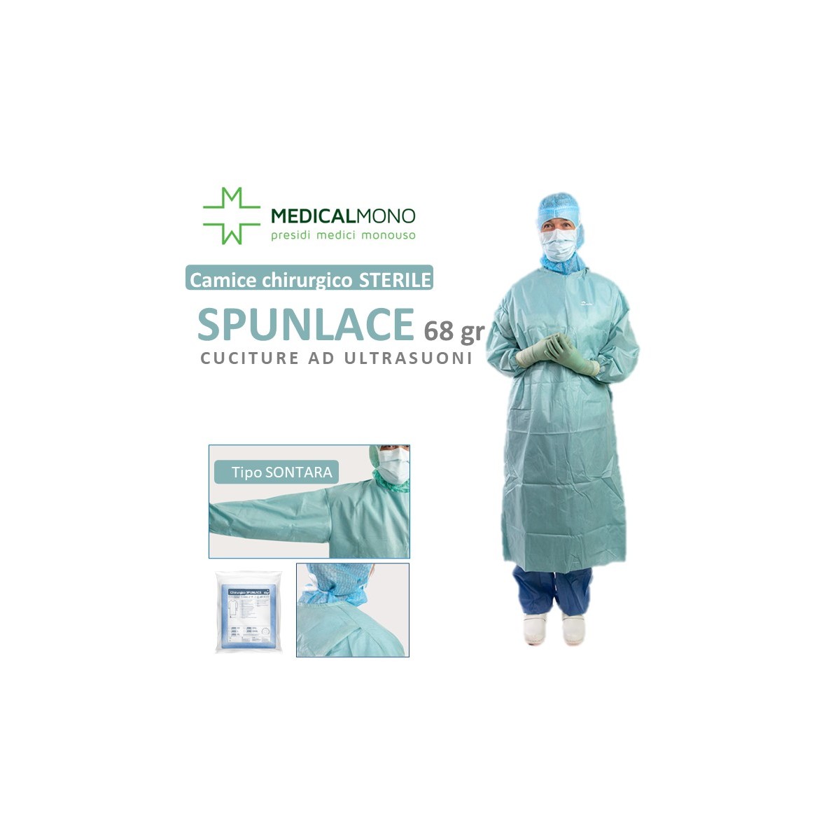 Camice Chirurgico ALPHAtex in SPUNLACE 68gr. - STERILE