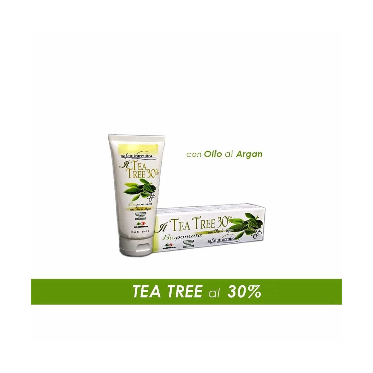Crema bio-pomata Tea Tree 30% con olio di Argan - 75ml