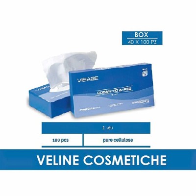 Veline cosmetiche cellulosa 100 % - 40 confezioni da 100 pezzi