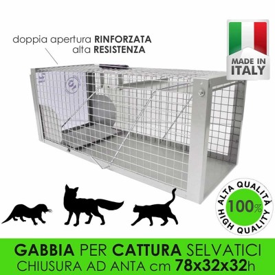 Gabbia trappola per animali vivi - cm78x32x32h