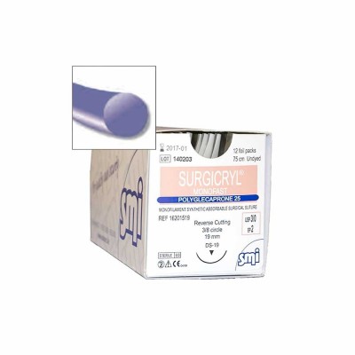 Suture Monofast - Ago 1/2 tondo viola - 12 pezzi