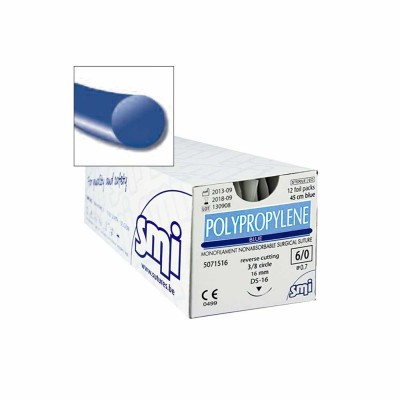 Suture Polypropylene - Ago 3/8 triangolare blu - 12 pezzi