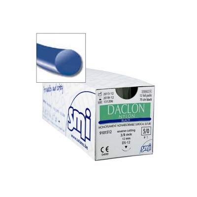 Suture Daclon blu - 75 cm - 12 pezzi