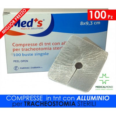 Compresse per tracheostomia con alluminio - cm 8x9.3 cm - 100 pezzi